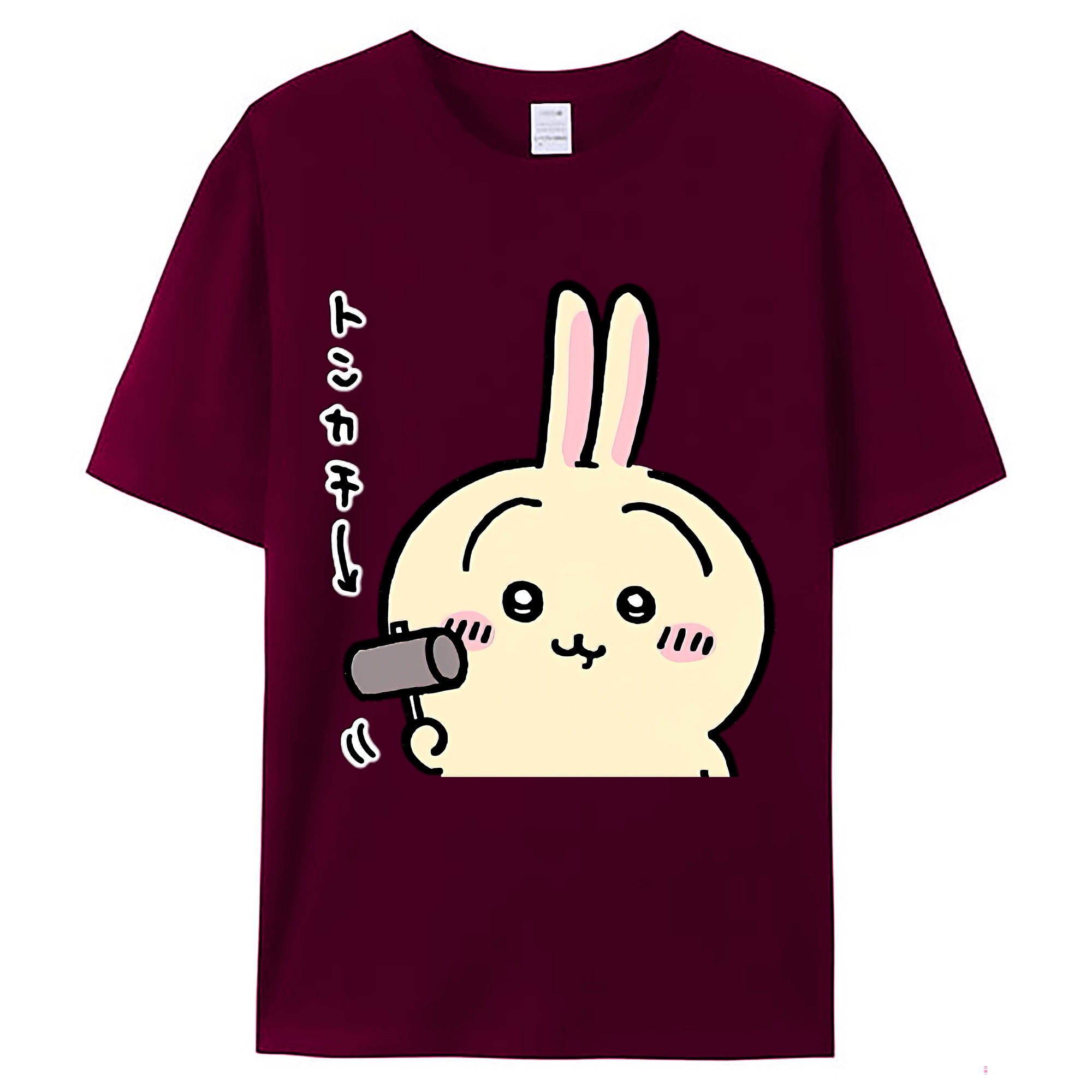 （画像用） ちいかわ うさぎ Chii-kawa usagi レディースカジュアルプリントTシャツ（綿100％）